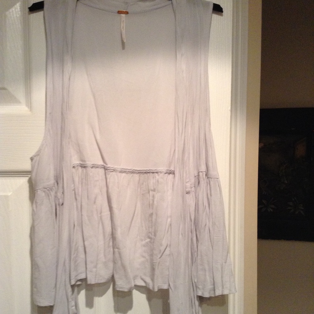 Free people sleeveless open front vest